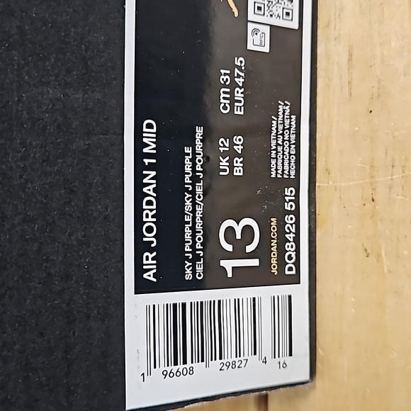 Air Jordan Retro 1 Mid Blueberry Sky Purple White Mens Shoe Sneaker DQ8426-515 - Picture 11 of 11